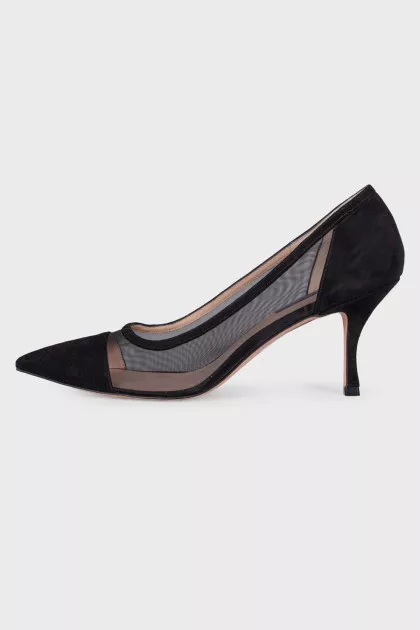 Suede translucent shoes
