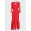 Red dress with frills