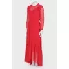Red dress with frills
