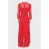 Red dress with frills