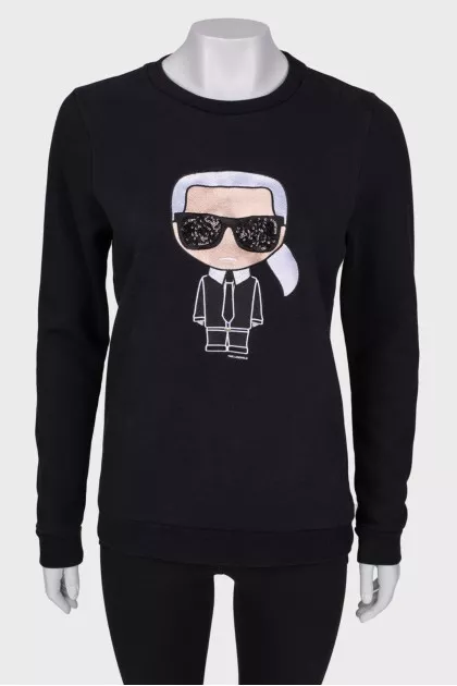 Sweatshirt with branded appliqué