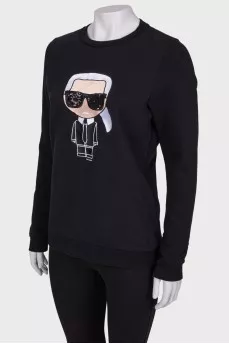 Sweatshirt with branded appliqué
