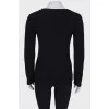 Woolen sweatshirt with textured decor
