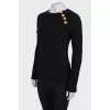 Woolen sweatshirt with textured decor