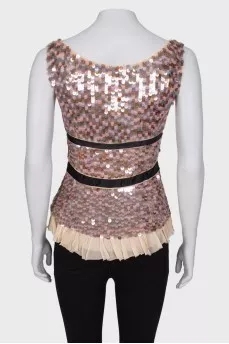 Silk top with sequins
