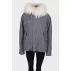 Gray jacket with white fur