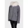 Gray jacket with white fur
