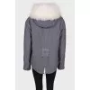 Gray jacket with white fur