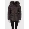 Quilted jacket with fur