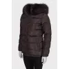 Quilted jacket with fur
