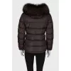 Quilted jacket with fur