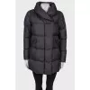 Black quilted down jacket
