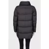 Black quilted down jacket