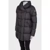 Black quilted down jacket