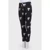 Skull print jeans