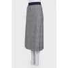 Checkered skirt with slits