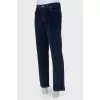 Men's blue velor trousers