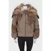 Woolen jacket with fox fur