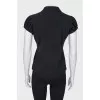 Black T -shirt with application