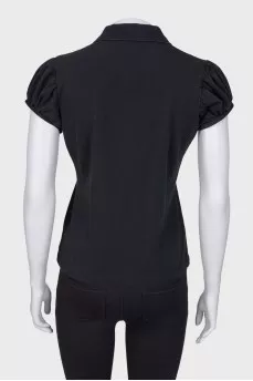 Black T -shirt with application