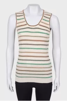 Striped wool top