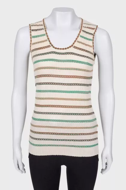 Striped wool top