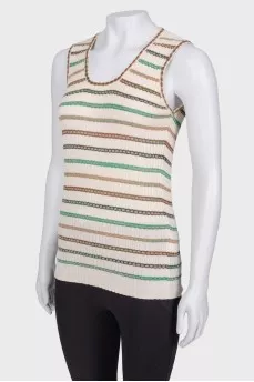 Striped wool top