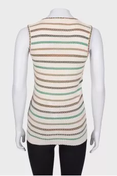Striped wool top