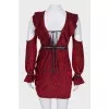 Black-red dress with open shoulders