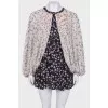 Star print silk romper
