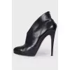Leather ankle boots with stiletto heels
