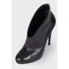 Leather ankle boots with stiletto heels