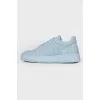 Light blue perforated sneakers