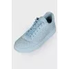 Light blue perforated sneakers