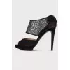 Glitter suede sandals