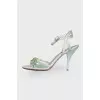 Sandals with rhinestone appliqué