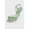 Sandals with rhinestone appliqué