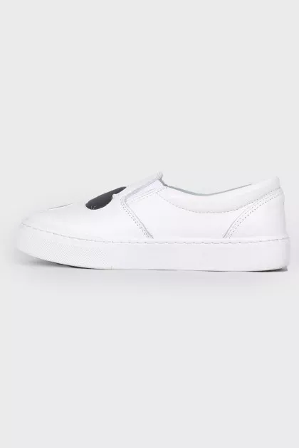 Slip-ons with heart-shaped inserts