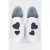 Slip-ons with heart-shaped inserts