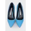 Lacquered blue heels