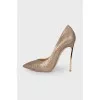 Gold glitter shoes