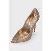 Gold glitter shoes