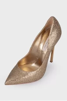 Gold glitter shoes