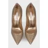 Gold glitter shoes