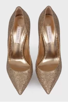 Gold glitter shoes