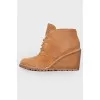 Suede padded ankle boots