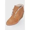 Suede padded ankle boots