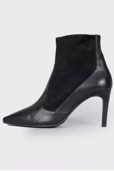 Leather boots with suede inserts