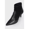 Leather boots with suede inserts
