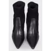 Leather boots with suede inserts